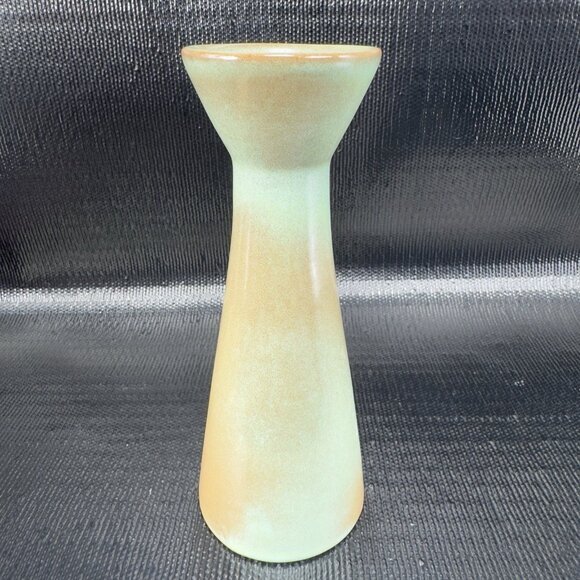 Frankoma Pottery Prairie Green Bud Vase Candle Holder Hand Made Stoneware VTG - Picture 1 of 9
